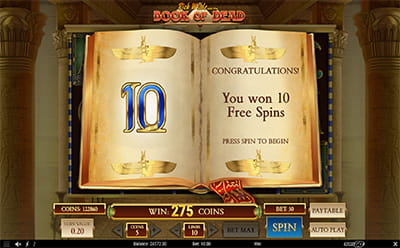 Book of Dead Slot Bonus game