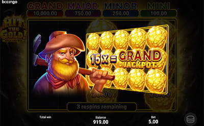 Hit the Gold! Hold and Win Slot Bonus game