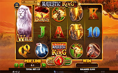 The Majestic King Slot Game at the Mozzart Kenyan Online Casino