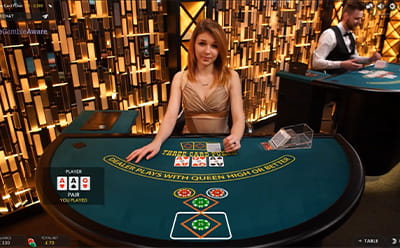 Triple Card Poker Live Casino Game by Evolution Played in Kenya